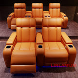 MINGDIBAO Luxury Electric Recliner Cinema Chair with LED Lighting & Cup Holder – Genuine Leather Home Theater Seating thumbnail 7