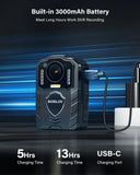 BOBLOV KJ25 1080P Body Camera with 3000mAh Battery, Night Vision & 13H Recording thumbnail 4