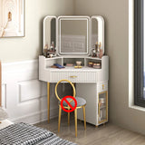 Luxury Solid Wood Corner Dressing Table with Mirror and Stool – Modern Minimalist Bedroom Furniture thumbnail 44