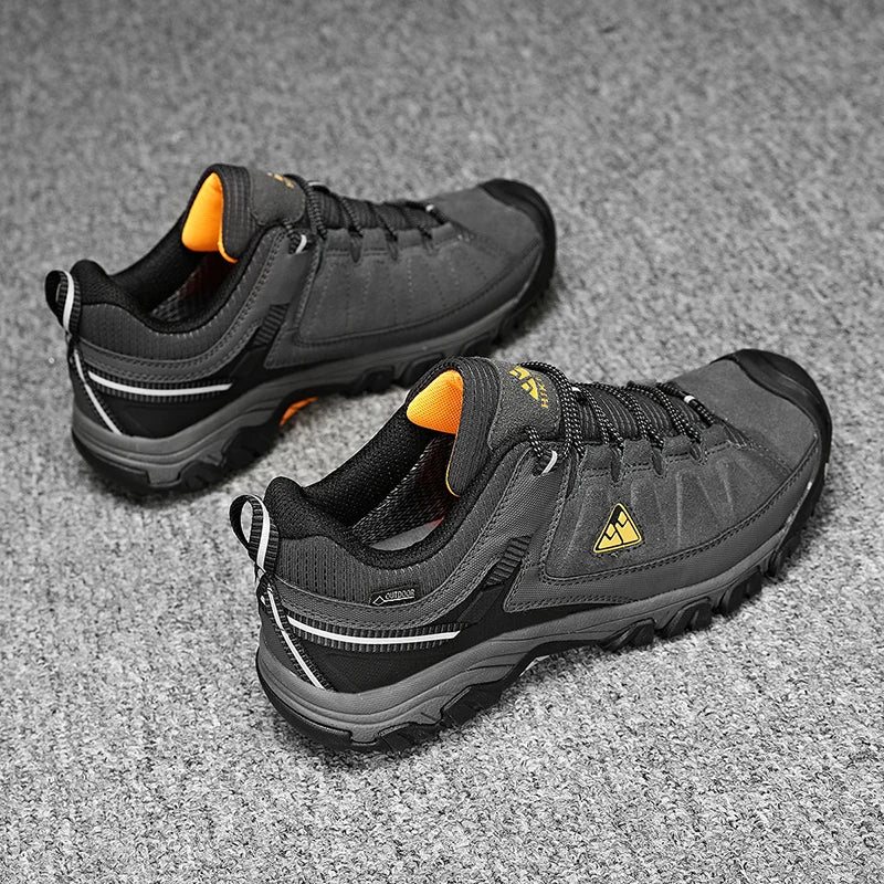 HIKEUP Men’s High-Quality Hiking Shoes – Durable Leather Climbing & Outdoor Walking Sneakers