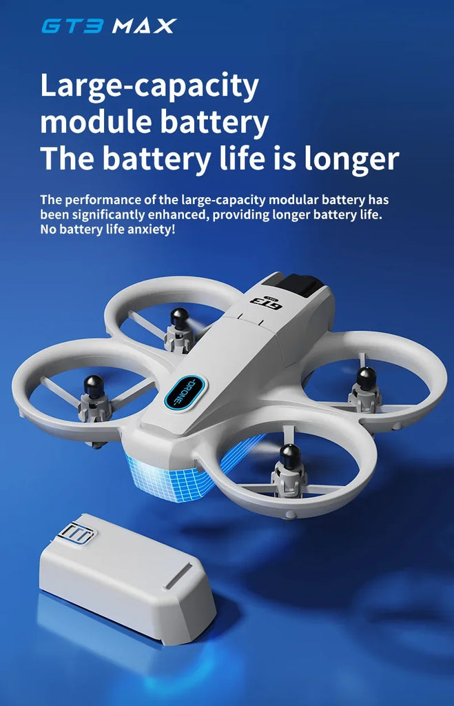 GT3 MAX 8K HD Mini Drone with 4.3" Remote Control – 360° Flip Quadcopter for Kids