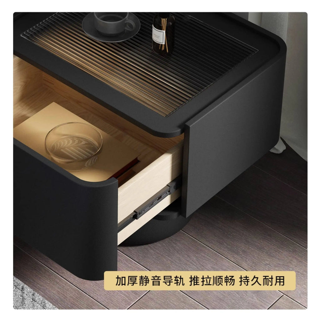 Space-Saving Vintage Bedside Table – Minimalist Luxury Wooden Nightstand