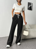 Autumn & Winter Women’s Elastic Waist Wide Leg Casual Pants thumbnail 16