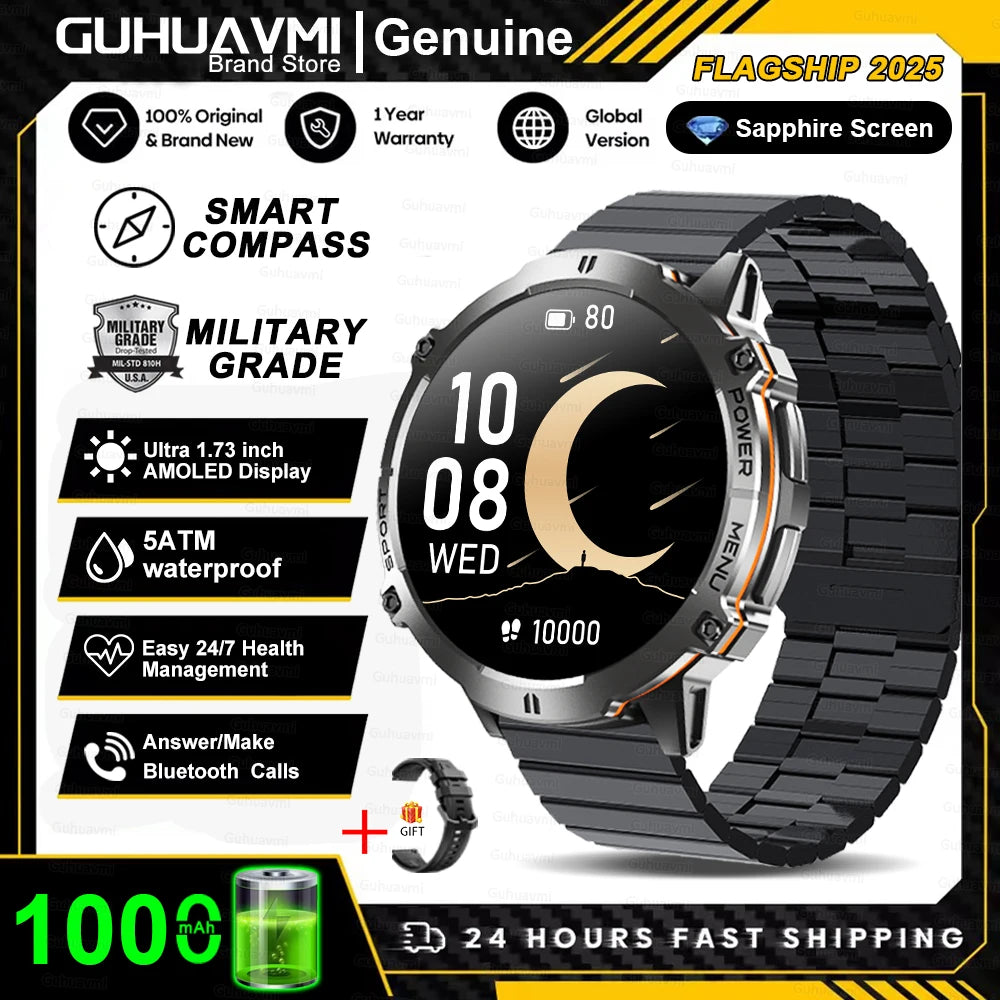 KAVSUMI X3 Outdoor GPS Smartwatch Ultra 2025 1000mAh AMOLED Display 10ATM Waterproof Bluetooth Call Sports Watch