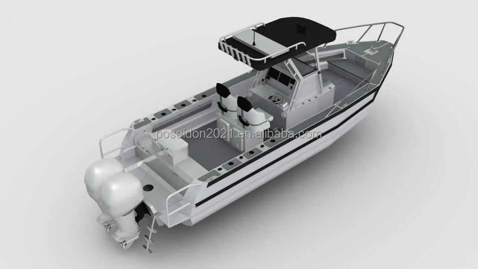 22ft High-Speed Aluminum Fishing Boat with Outboard Engine | Sport Yacht Cabin Cruiser