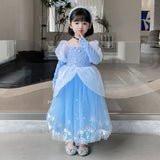 Cinderella Princess Cosplay Dress for Girls – Ball Gown Sequin Tutu Puff Mesh Summer Dress for Birthday & Carnival thumbnail 13