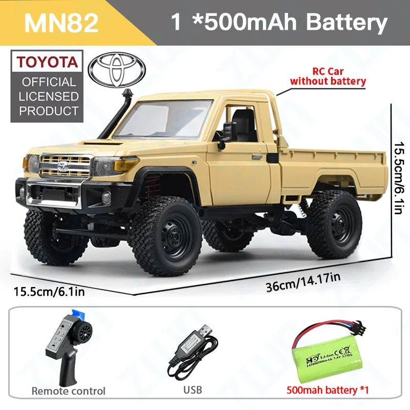 MN82 LC79 1:12 Retro 4WD RC Pickup Truck with LED Lights – Professional Remote Control Off-Road Model