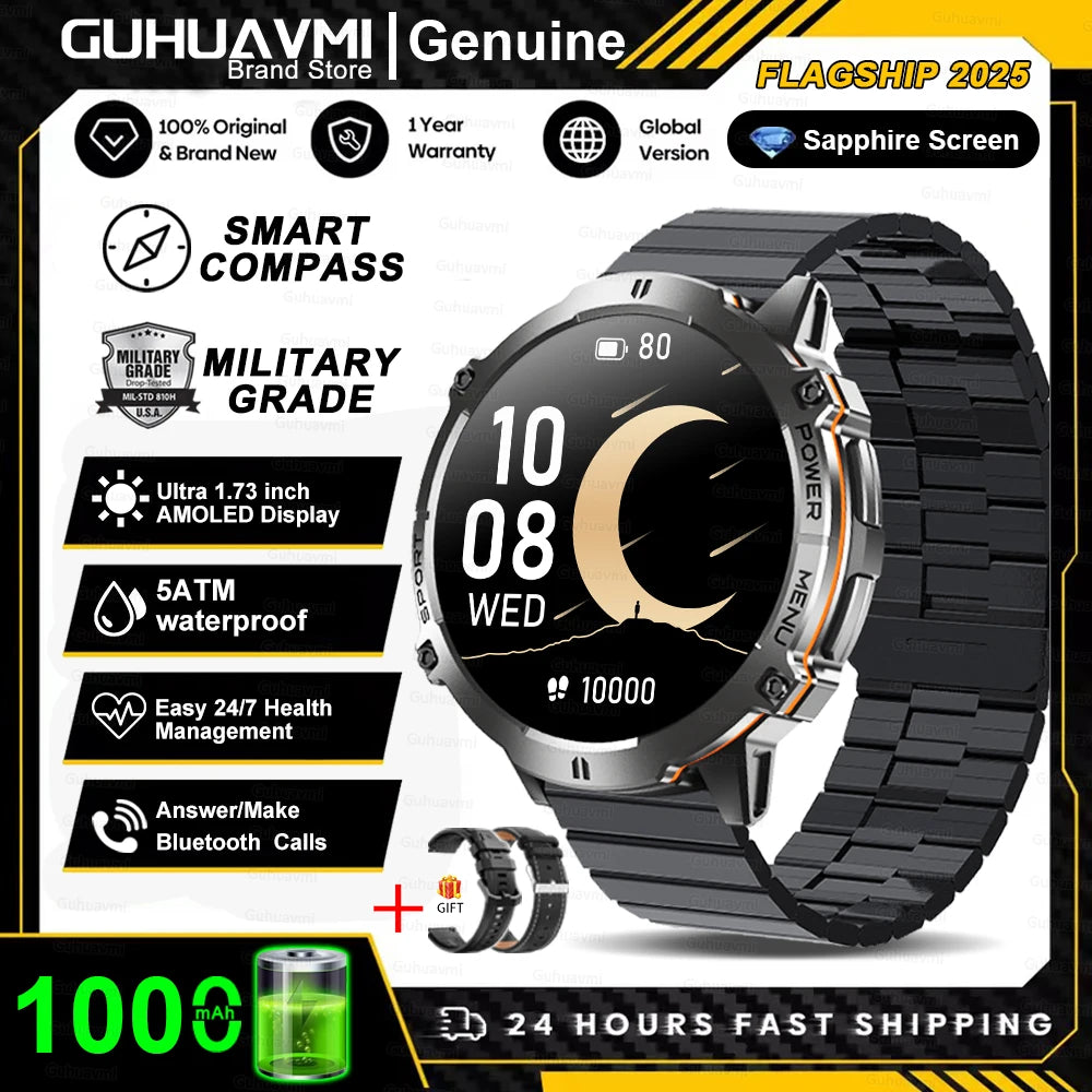 KAVSUMI X3 Outdoor GPS Smartwatch Ultra 2025 1000mAh AMOLED Display 10ATM Waterproof Bluetooth Call Sports Watch