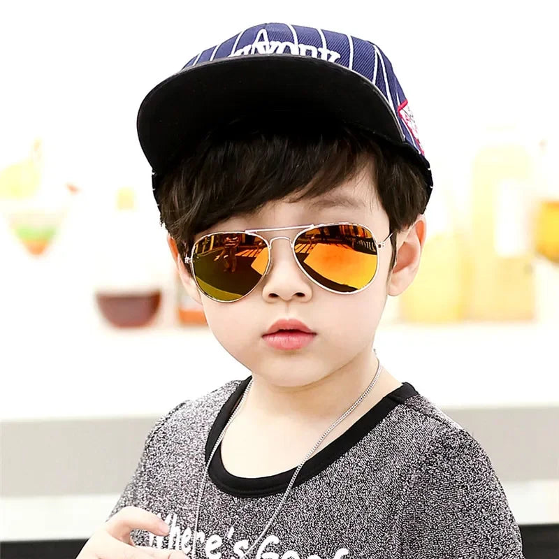 Kids Polarized Pilot Sunglasses UV400 Outdoor Sports Cycling Metal Frame Glasses for Boys and Girls
