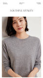 WinvyNee Women's 100% Wool Ribbed Crew Neck Sweater – Slim Fit Winter Knit Pullover thumbnail 24