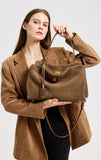Women’s Genuine Suede Leather Large Capacity Shoulder Tote Bag Luxury Casual Handbag thumbnail 7