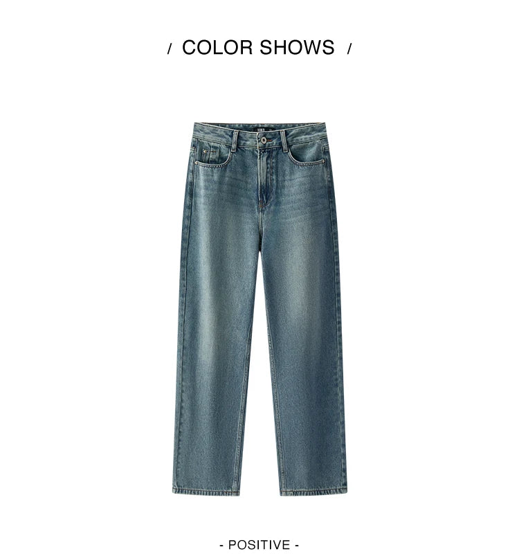 Semir Women’s Vintage Wide-Leg Jeans 2025 Spring Soft Cotton Denim Trousers