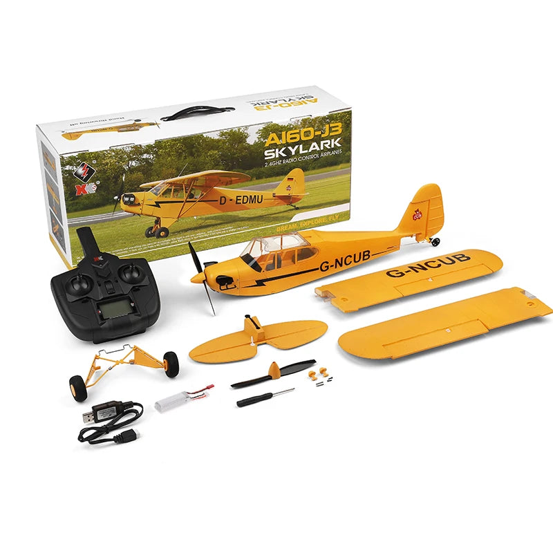 Hot Sale RC Plane RTF 2.4G Brushless Motor 3D/6G Remote Control Airplane Wltoys A160 Upgraded J3-CUB Ready To Fly