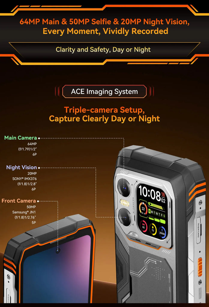 Blackview XPLORE 1 Rugged Smartphone with Walkie Talkie, 20000mAh, 6.78" 120Hz Display, 64MP Camera, MediaTek Dimensity 7050