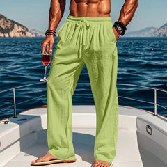 Men's 16-Color Breathable Linen Yoga Pants Loose Casual Sportswear for Spring/Summer