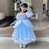 Cinderella Princess Cosplay Dress for Girls – Ball Gown Sequin Tutu Puff Mesh Summer Dress for Birthday & Carnival thumbnail 3