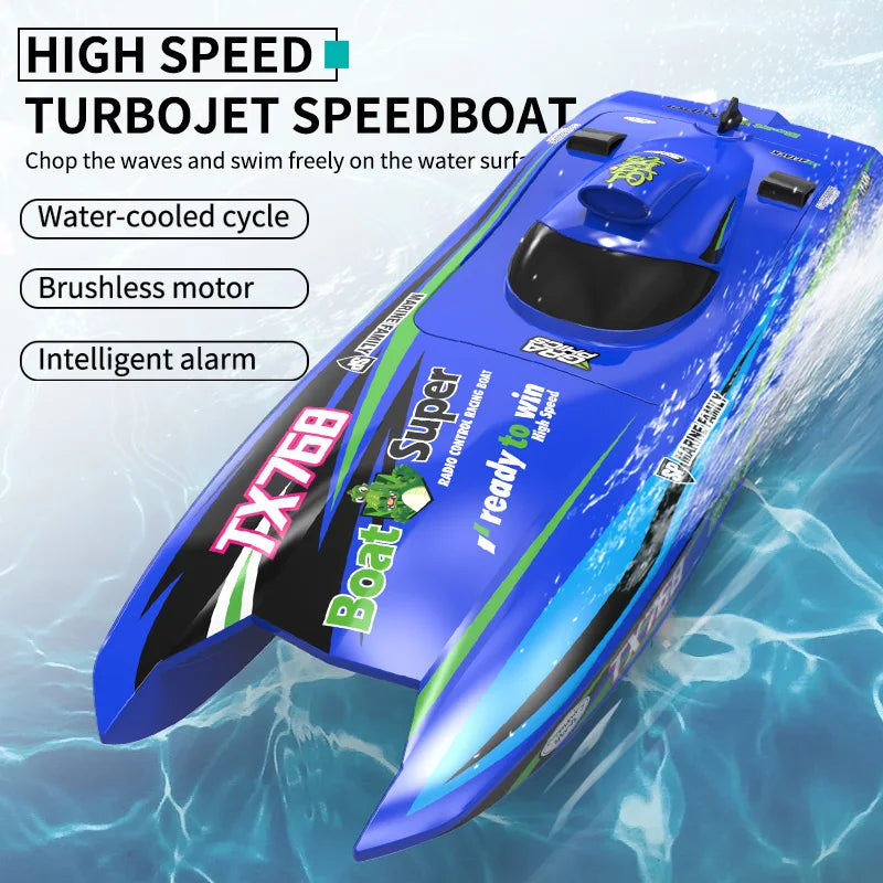 TX768 RC Speedboat 2.4G Brushless High-Speed Remote Control Boat for Kids & Adults – 30+ km/h
