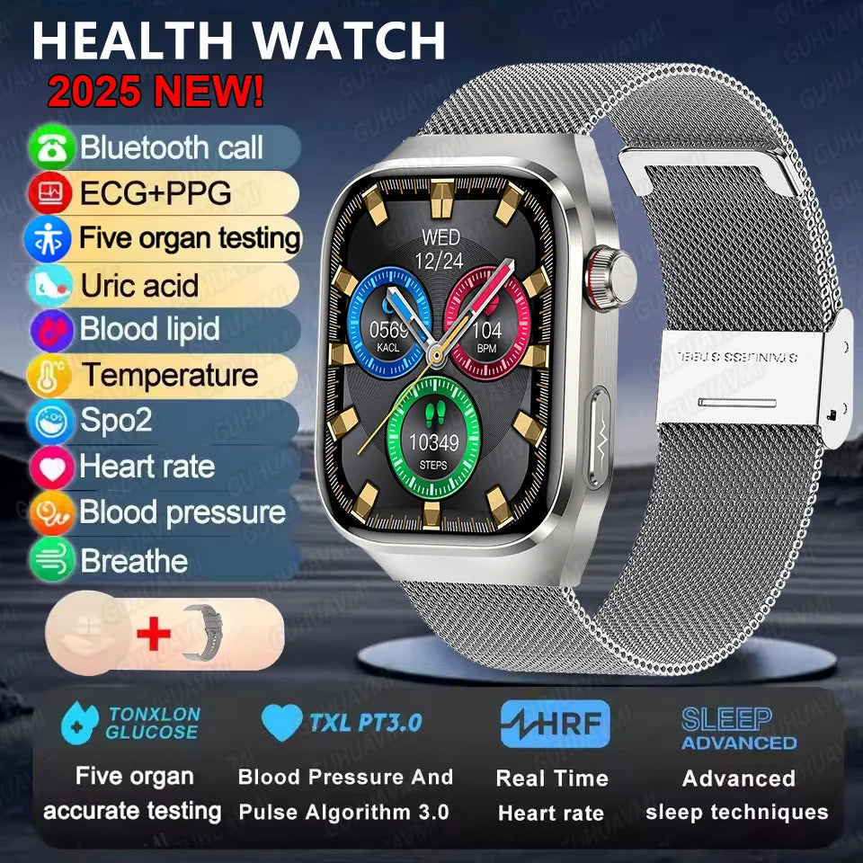 GUHUAVMI Micro Physical Examination Smart Watch with ECG, Uric Acid & Five-Organ Health Monitoring