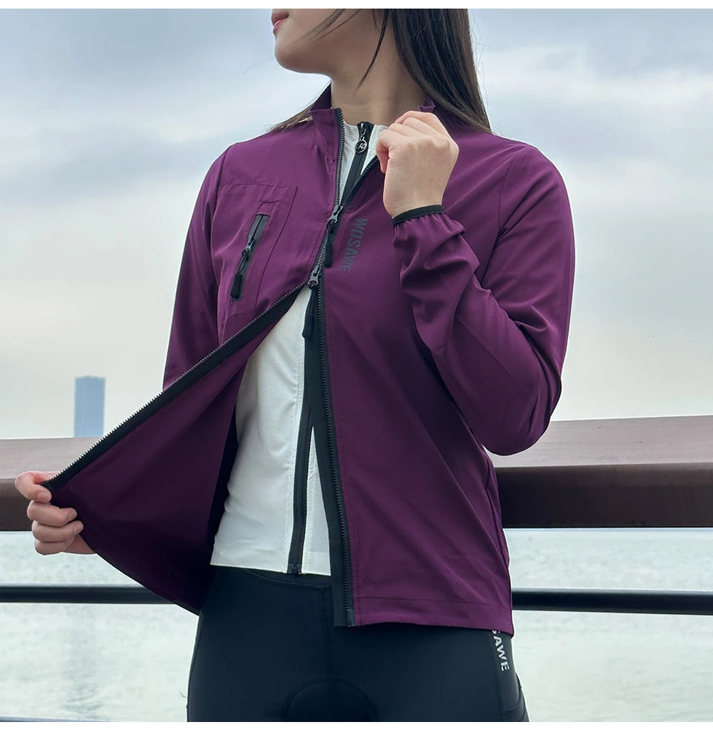 WOSAWE Women's Waterproof Cycling Windbreaker Jacket