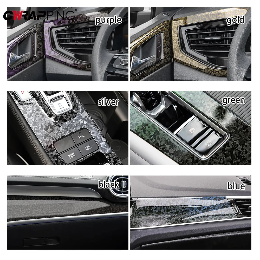 Carbon Fiber Vinyl Wrap Film Waterproof Glossy Self Adhesive Car Sticker Roll 150cm PVC Auto Body Protection Decal