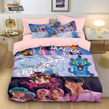 3pcs K-Pop Bedding Set Demon Hunters Colorful Print Polyester Duvet Cover with Pillowcases thumbnail 4
