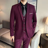 Men’s 3-Piece Business Casual Suit Set – Blazer, Vest & Pants | British Style Slim Fit Formal Wear