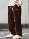Men’s Corduroy Casual Pants Loose Fit Baggy Streetwear Trousers with Drawstring thumbnail 9