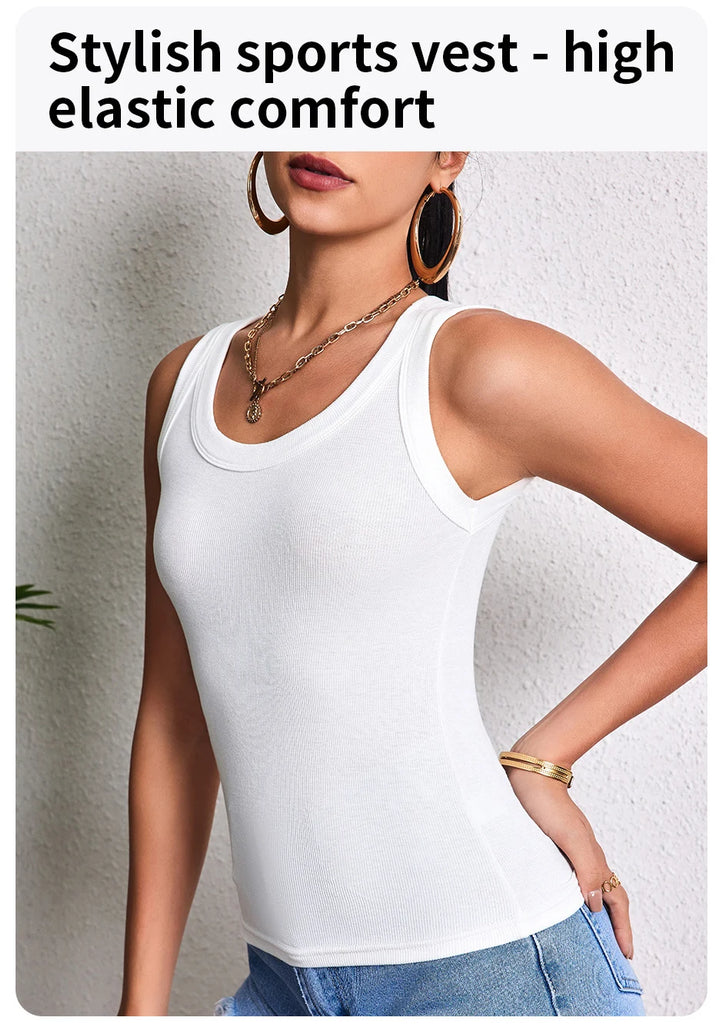 3-Piece Women’s Solid Color Knit Tank Top Vest Set