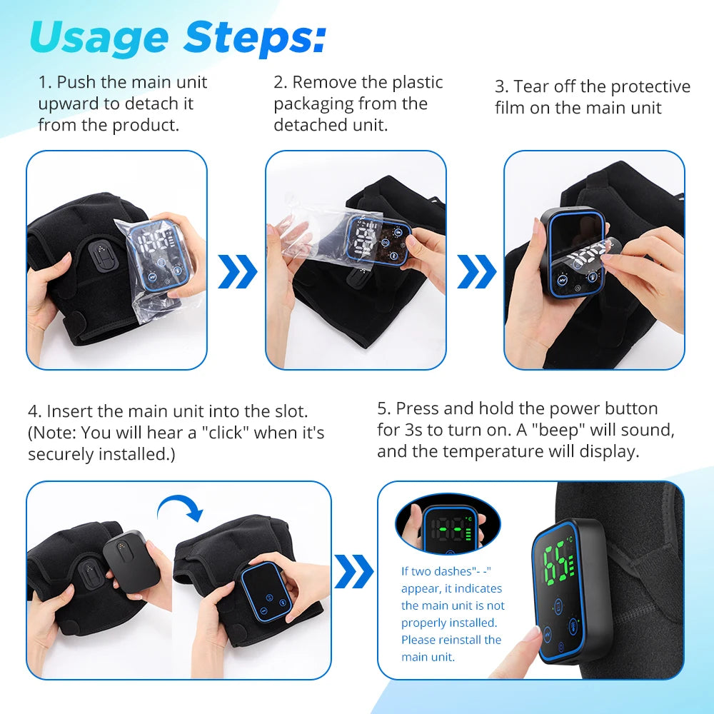 Wireless Shoulder Heating Pad With Massage 6 Temperature Levels App Control 5000mAh Battery AMH02