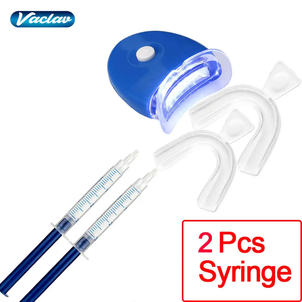 Vaclav V1703 Teeth Whitening Gel Kit with LED Light Lamp and Custom Trays