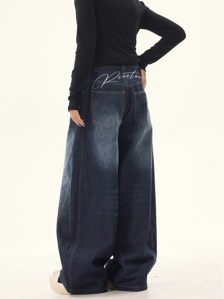 Womens Y2K Loose Baggy Cargo Jeans – High Waist Wide Leg Vintage Style