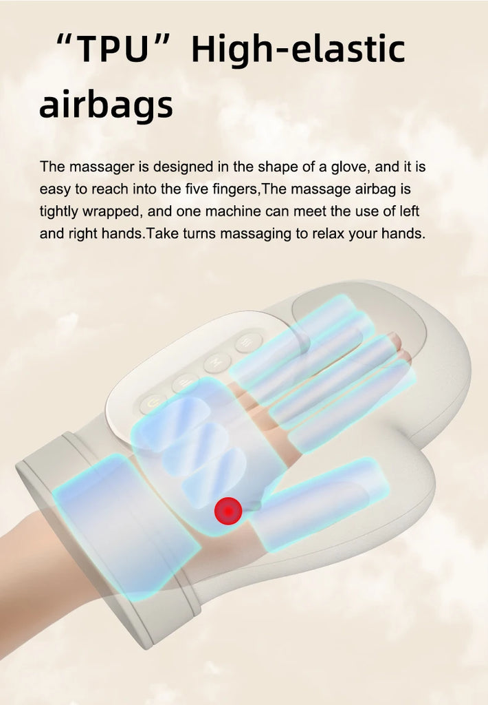 VIMYSHOW Electric Hand Massager Glove with Airbag Compression and Vibration – Finger, Palm and Wrist Relaxation Machine Rechargeable