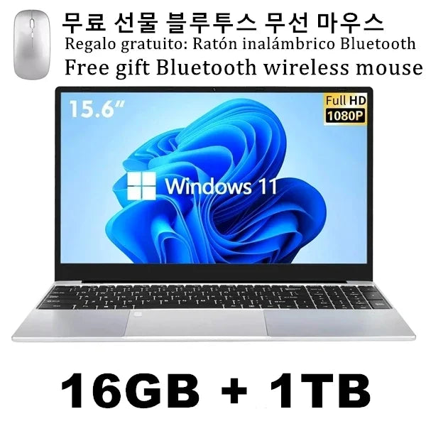 QMDZ 15.6" Laptop Intel Celeron N5095 Notebook PC 16GB/32GB RAM 128GB-2TB SSD Windows 11 1080P