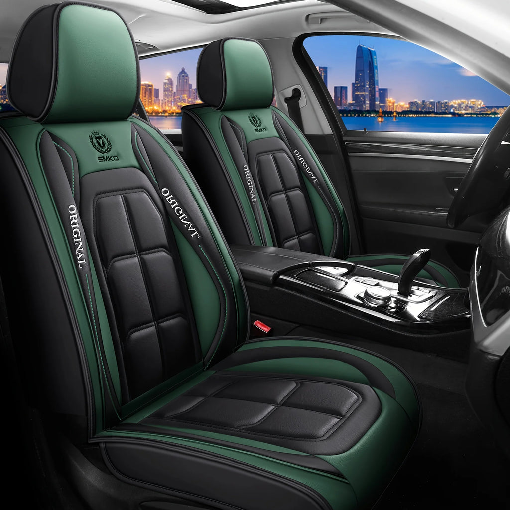 Full Leather Car Seat Cushion – All Season Universal Driver & Passenger Seat Cover Pad | 1pc or 2pcs