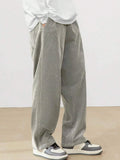 Autumn Men’s Corduroy Casual Pants – Loose Fit Straight Leg Streetwear with Elastic Waist thumbnail 3