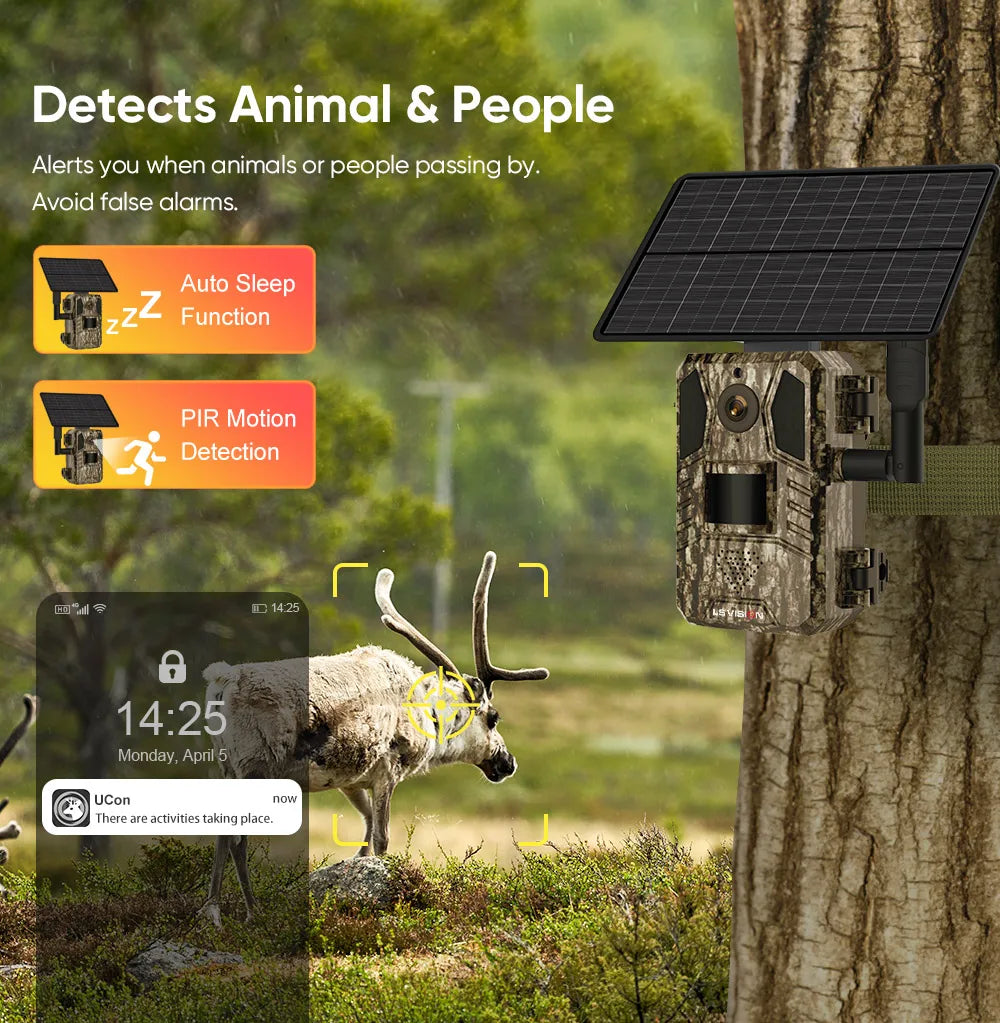 LS VISION 4G Solar Wireless Security Camera 2K HD PTZ Outdoor CCTV with Night Vision & Human Detection