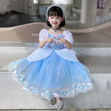 Cinderella Princess Cosplay Dress for Girls – Ball Gown Sequin Tutu Puff Mesh Summer Dress for Birthday & Carnival thumbnail 9
