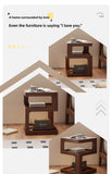 Solid Wood Bedside Table with Storage – Modern Minimalist Bedroom Side Table thumbnail 8