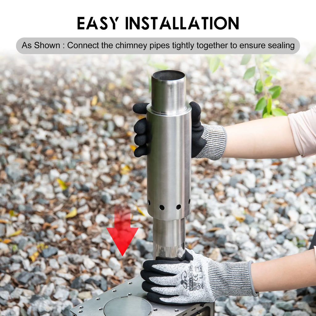 Outdoor Fire Wood Stove Chimney Pipe – Portable Stainless Steel Stove Accessory for Camping & Home Use