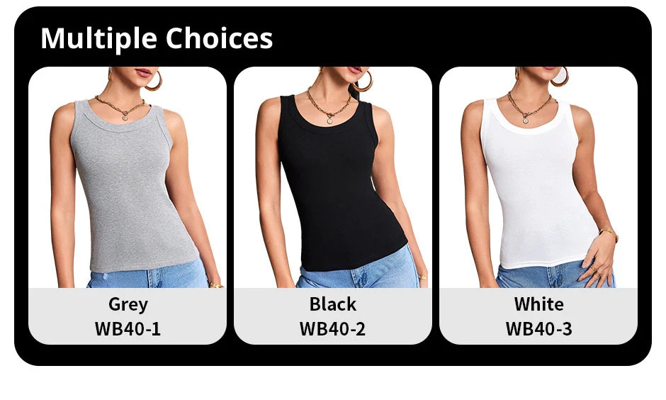 3-Piece Women’s Solid Color Knit Tank Top Vest Set