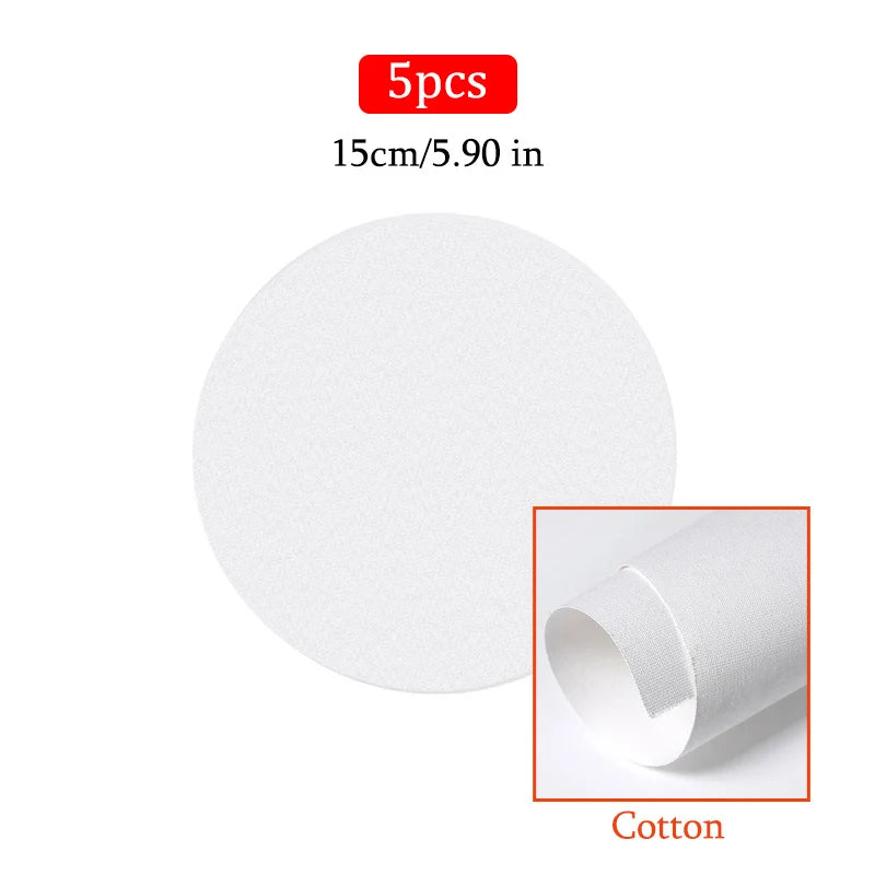 5pcs White Blank Square Artist Canvas Wooden Frame Cotton Boards for Oil, Acrylic & Watercolor Painting
