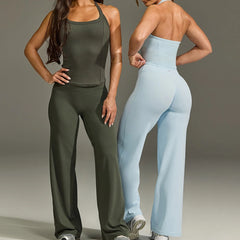 Women’s Flared Yoga Leggings – High-Waist Seamless Wide-Leg Fitness Pants