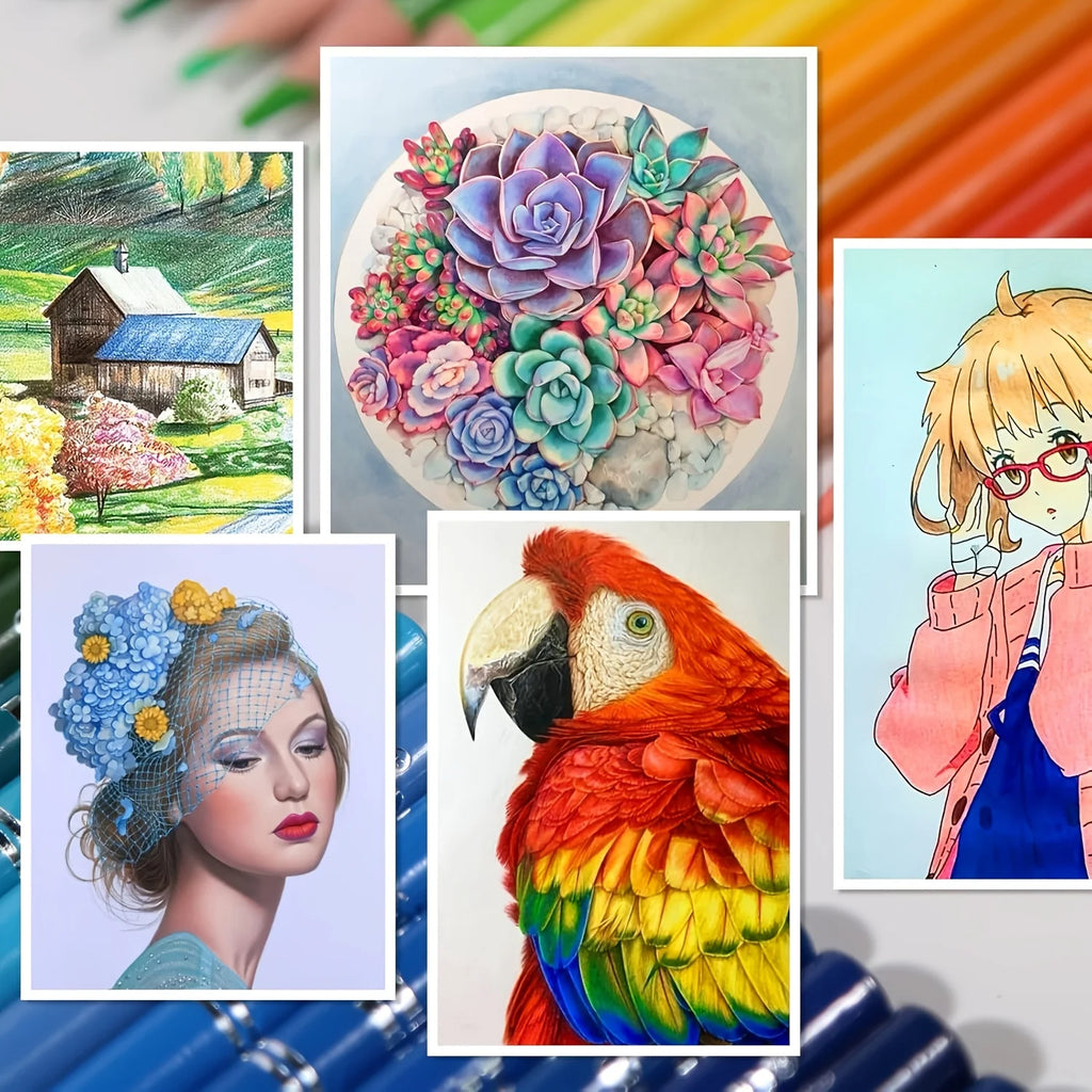 72/120/180/260 Color Lead Pencil Set – Vibrant Watercolor-Style Erasable Art Pencils for Artists & Beginners