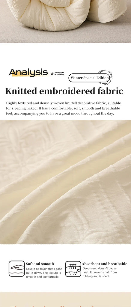 A-Class Australian Wool Quilt Thick Warm Winter Doona Four Season Quilted Quilt Core