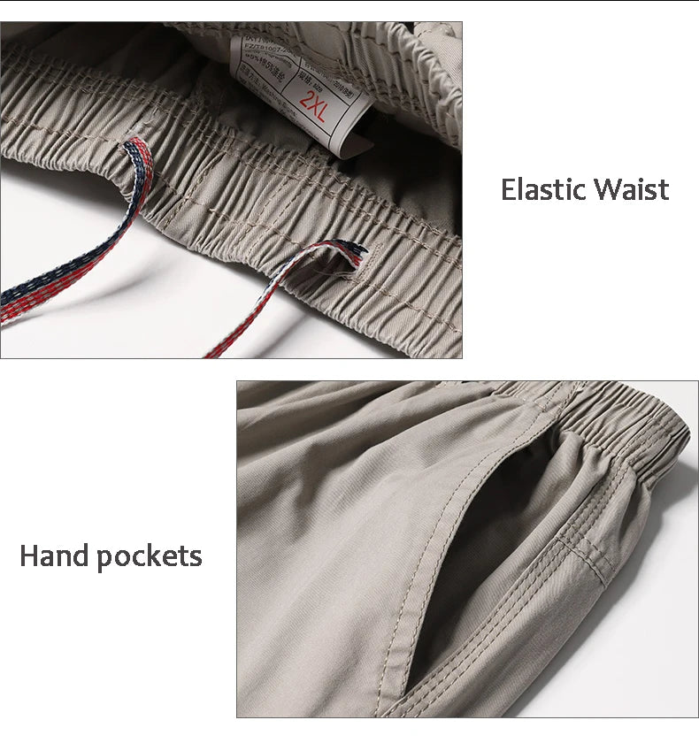 Men’s Cotton Cargo Pants – Loose Fit Work & Casual Joggers up to 6XL