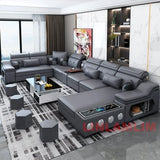 Linlamlim Modern Sectional Sofa Set with Chaise Lounge, Bluetooth Speakers & USB Charging Ports thumbnail 30