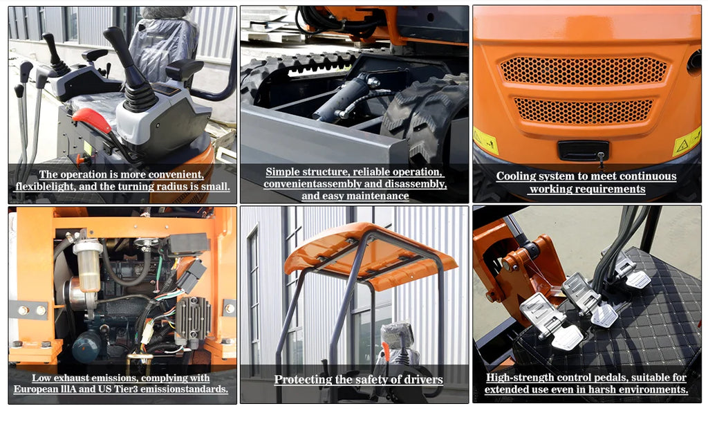 LANDWARD CE Euro 5 Mini Excavator 3.5 Ton with Kubota Engine – Customizable Home & Farm Crawler Excavator