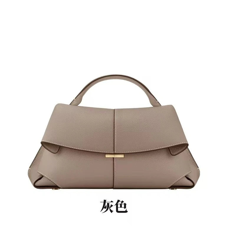 Women’s Pleated Faux Leather Handbag – Luxurious Texture Shell Shoulder Bag