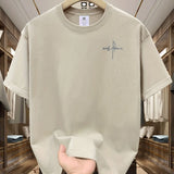 Men’s 100% Cotton Casual Letter Print T-Shirt – Loose Fit Short Sleeve Tee thumbnail 13