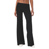 Casual Wide Leg Sweatpants for Women – Fold Over Low Rise Flare Yoga & Lounge Pants thumbnail 26